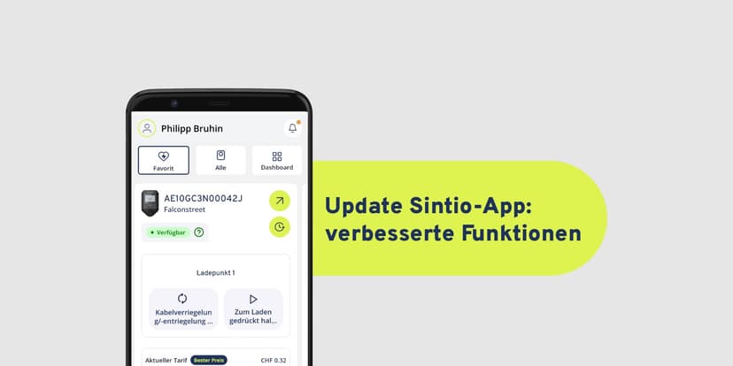 Neues Sintio-App Update: Einfacherer Ladestart und intelligente Statusanzeige