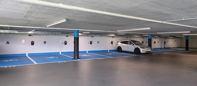 EV charging installation at a loading dock