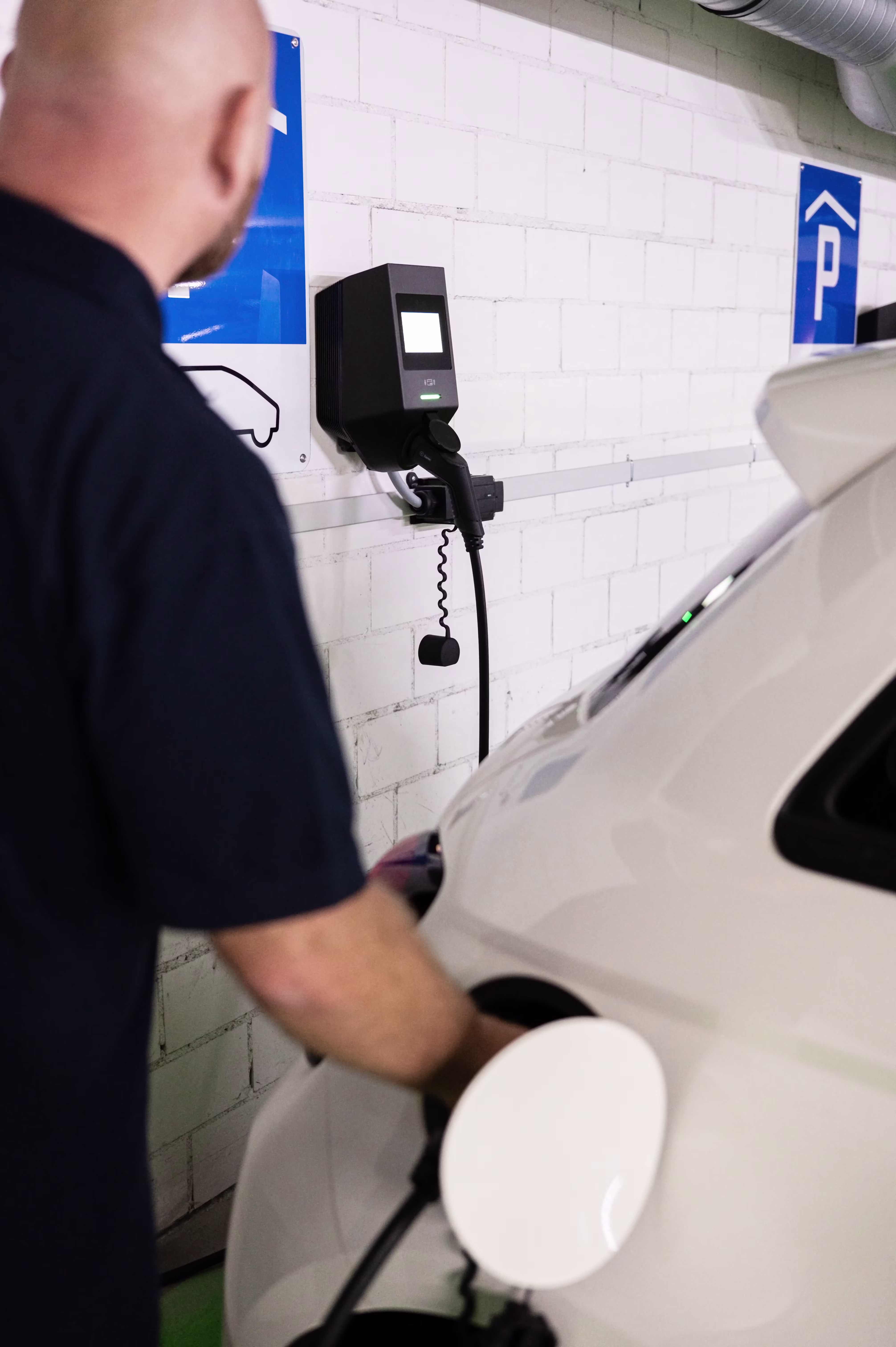 EV charging app in car