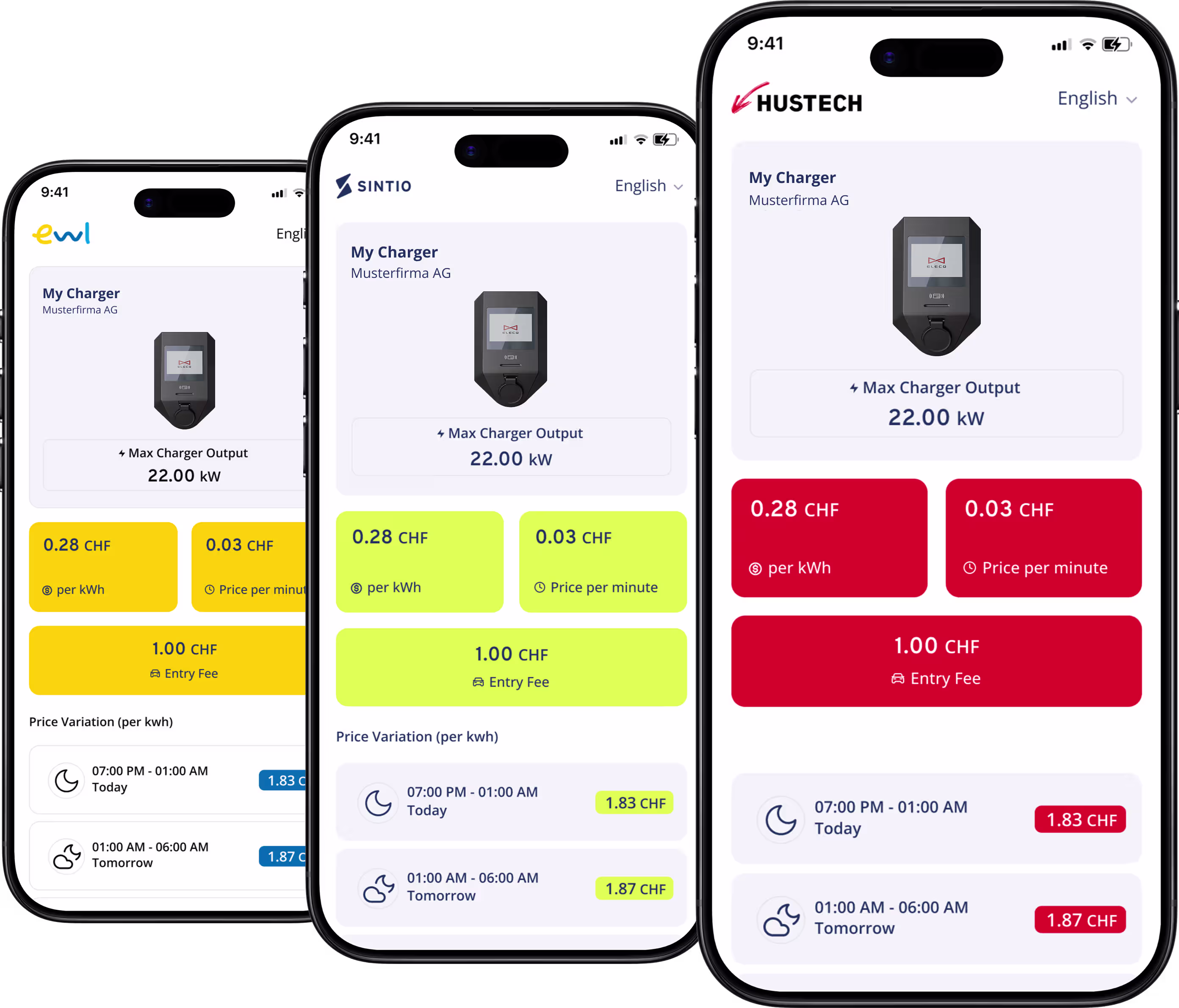 EV charging app dashboard on smartphone.